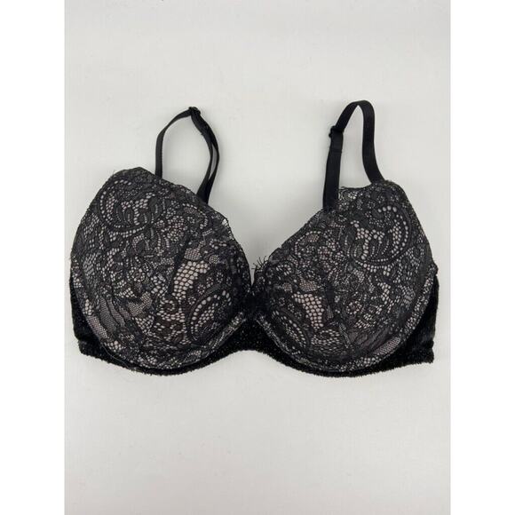 Victoria's Secret Bra Women 32C Black Very‎ Sexy Push-Up Lace LOGO - Picture 1 of 10